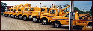 Fleet of clean tow trucks